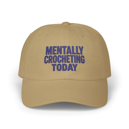 Mentally Crocheting Today Dad Cap | Embroidered Crochet Hat