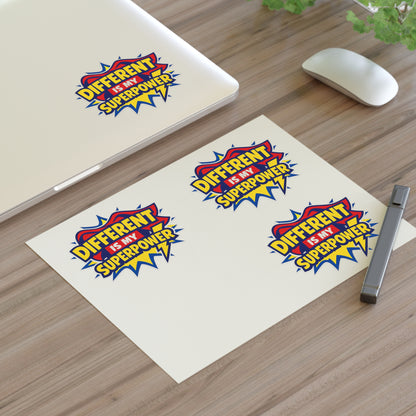 Different Is My Superpower Autism Sticker Sheets | Neurodiversity Pride Stickers