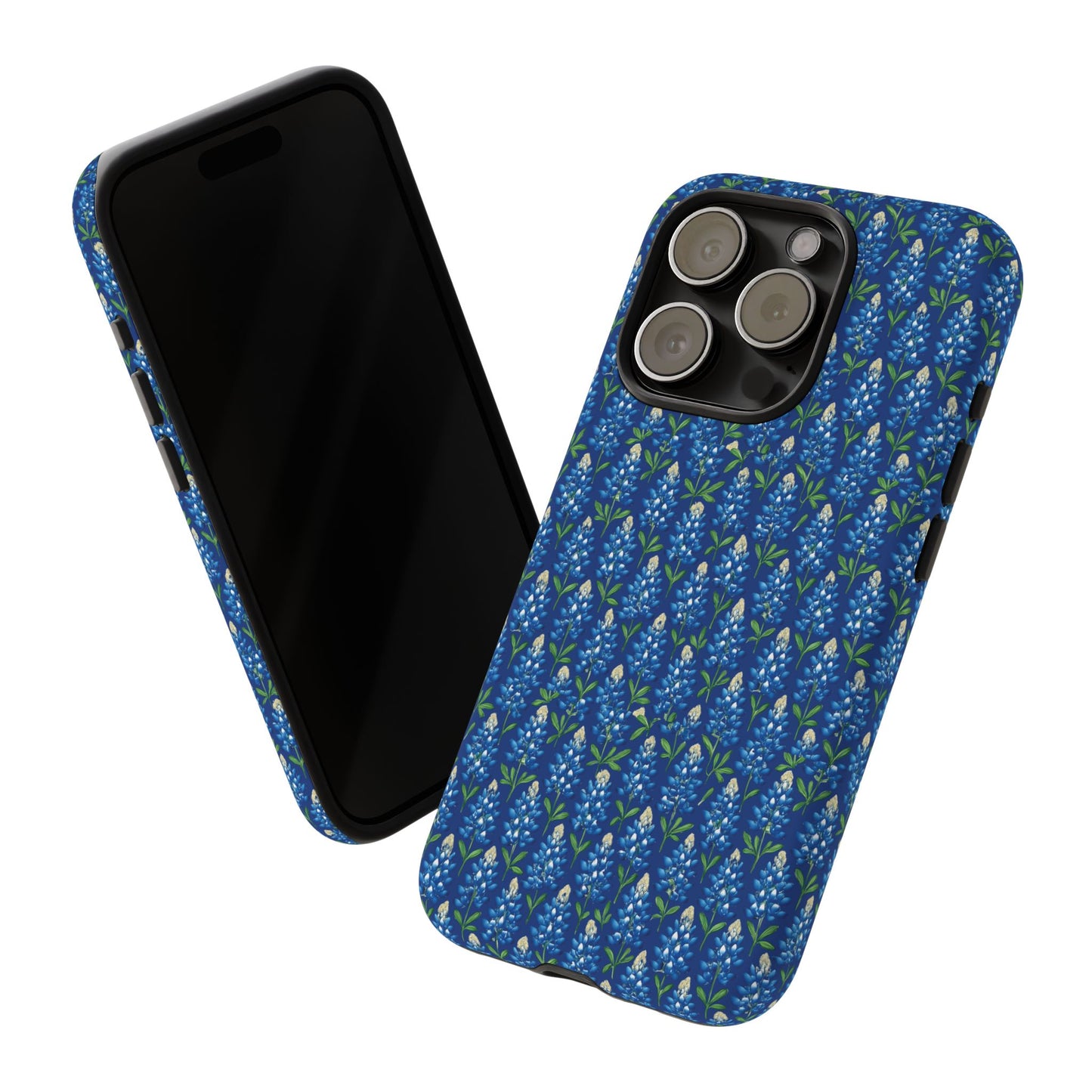 Phone Case, Texas Bluebonnet Tough Case, Navy Floral Phone Cover, Protective iPhone Case, Samsung Galaxy Case, Texas Wildflower Gift