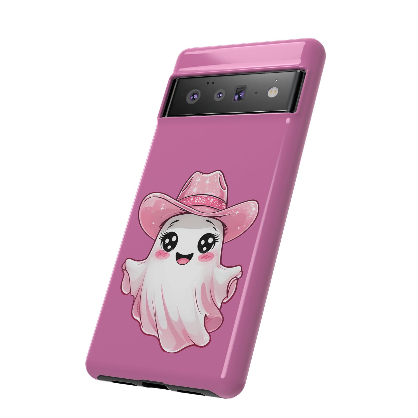 Cute Ghost Phone Case - Fun, Whimsical, Kawaii, Halloween, Gift Idea, Pink Ghost Design