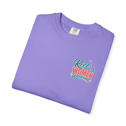 Reel Women Weekend T-shirt | Fishing Hook Typography Tee