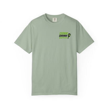 Dink Drink Repeat T-shirt | Pickleball Paddle Graphic