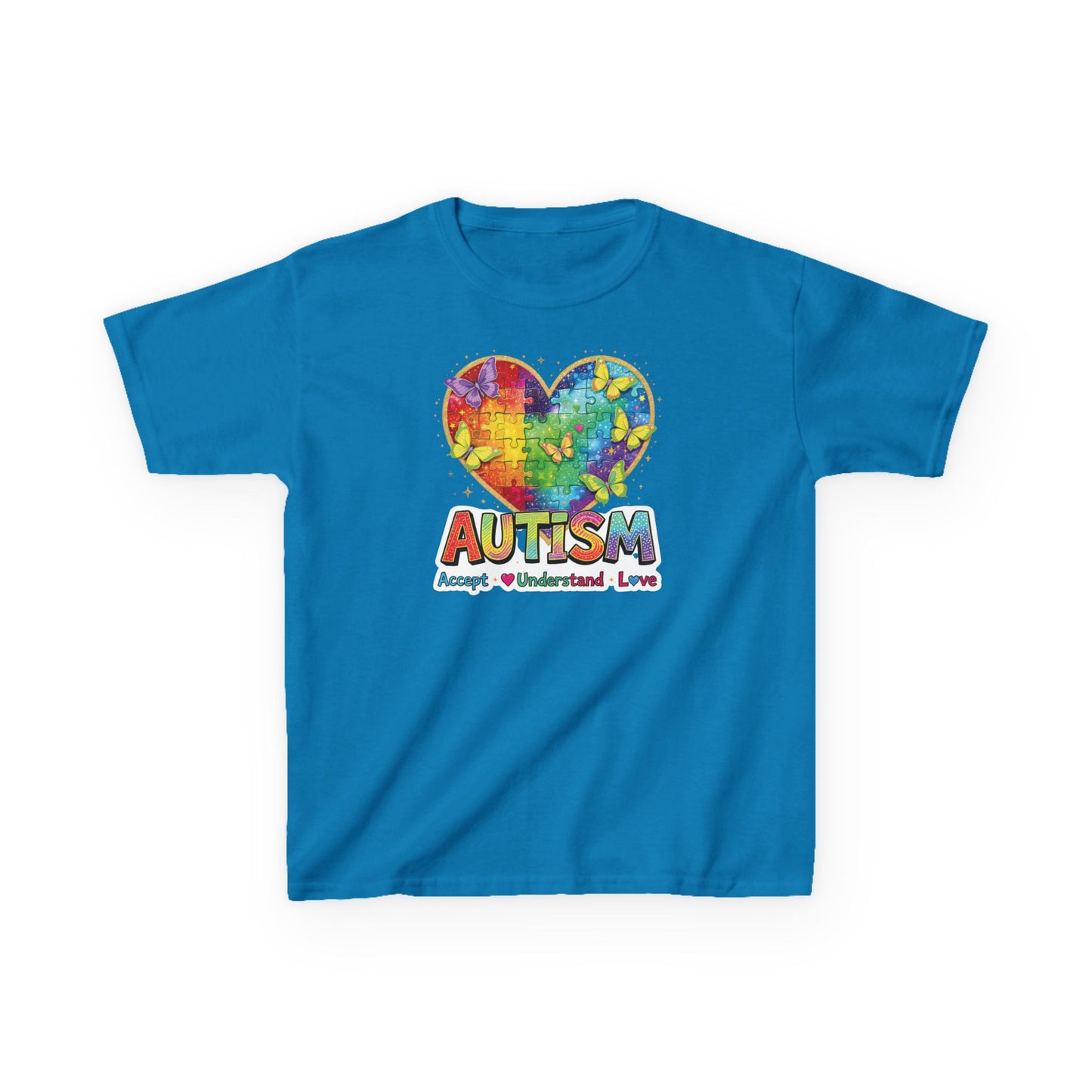 Autism Puzzle Heart Kids Tee | Accept Understand Love