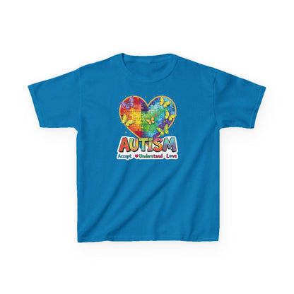 Autism Puzzle Heart Kids Tee | Accept Understand Love
