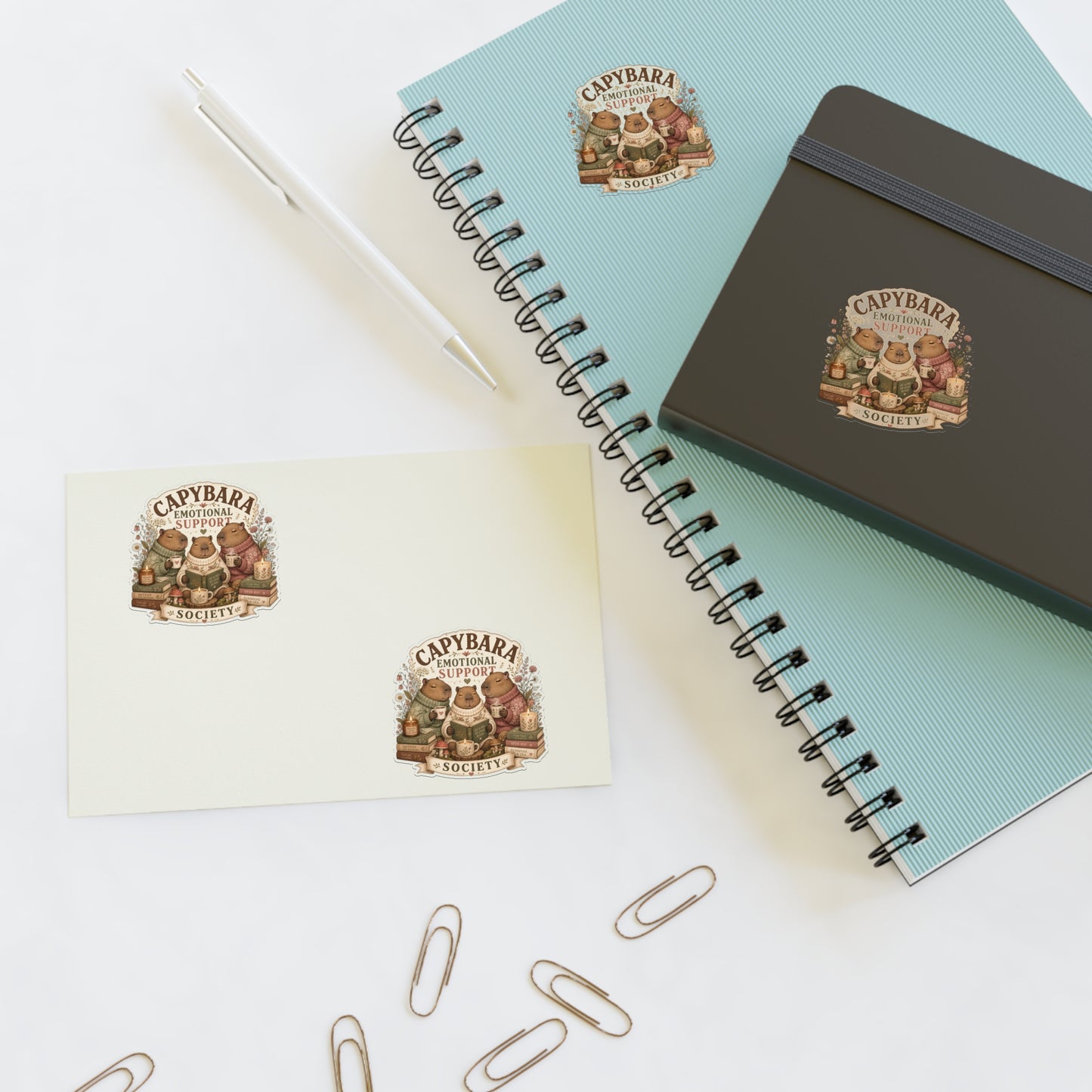 Capybara Emotional Support Society sticker sheet | Capybara stickers, kawaii animal decal