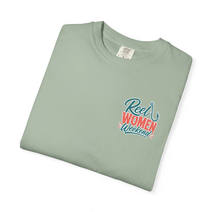 Reel Women Weekend T-shirt | Fishing Hook Typography Tee