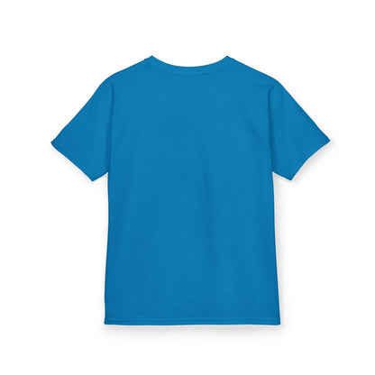 Bus Stop Mood Kids Tee | Grumpy Highland Cow Illustration, Funny Morning Shirt