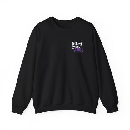Awareness Sweatshirt - Unisex Heavy Blend™ Crewneck Sweatshirt, Domestic Violence Support Jumper, No Excuse For Abuse
