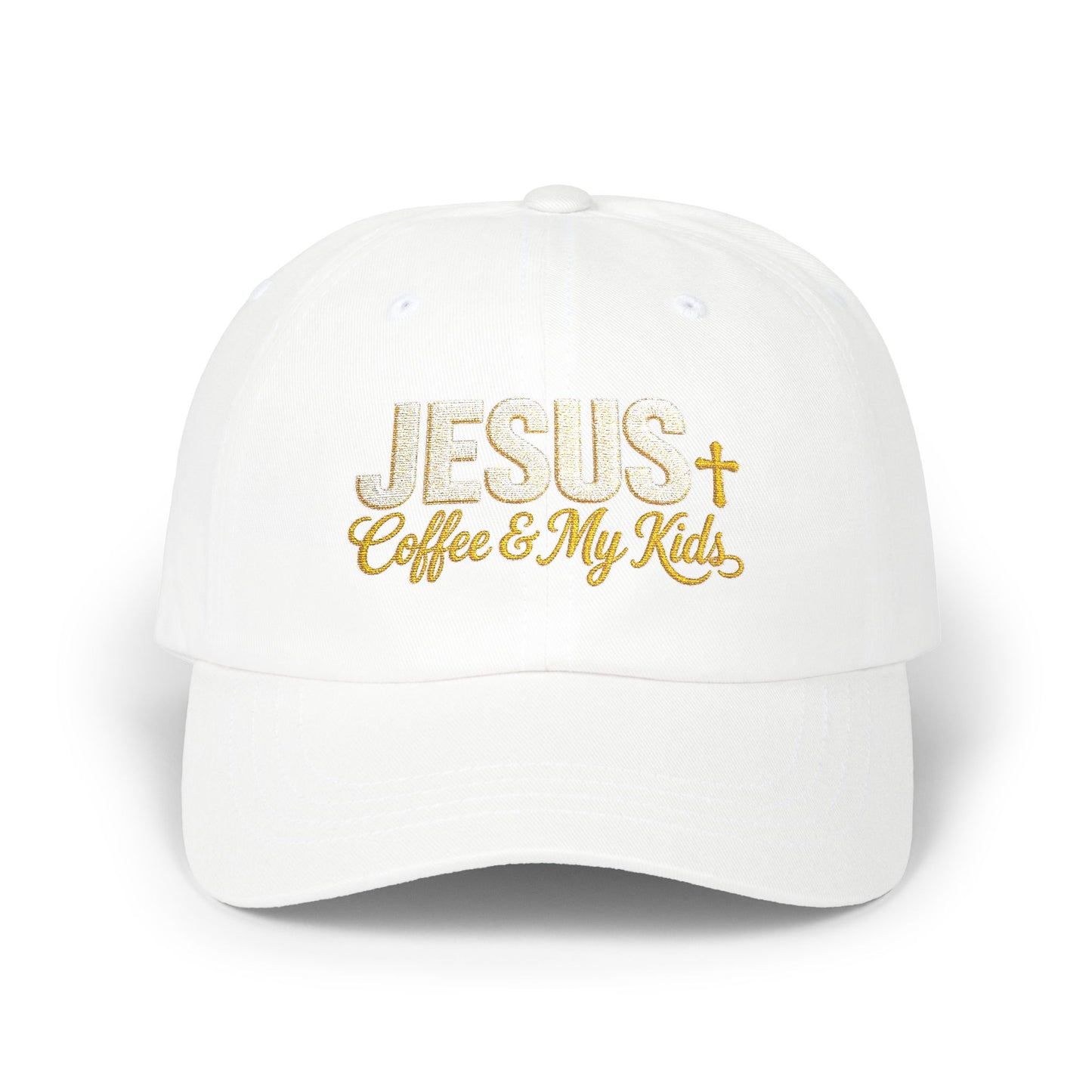 Jesus Coffee & My Kids Dad Cap | Christian Faith Hat, Embroidered Scripture