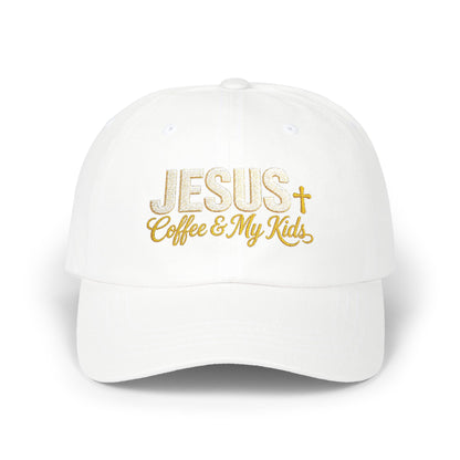 Jesus Coffee & My Kids Dad Cap | Christian Faith Hat, Embroidered Scripture