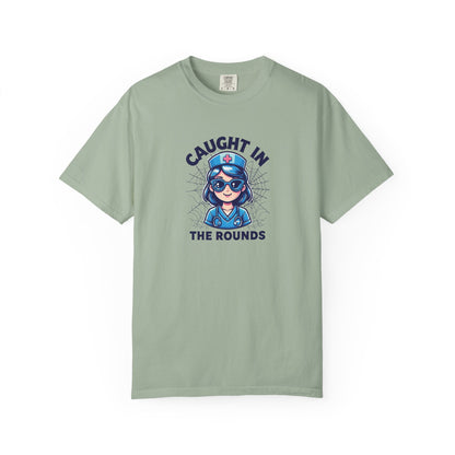 Nurse Humor T-Shirt, Caught in the Rounds Tee, Fun Gift for Healthcare Workers, Medical Apparels for Nurses, Casual Wear, Nursing [...]