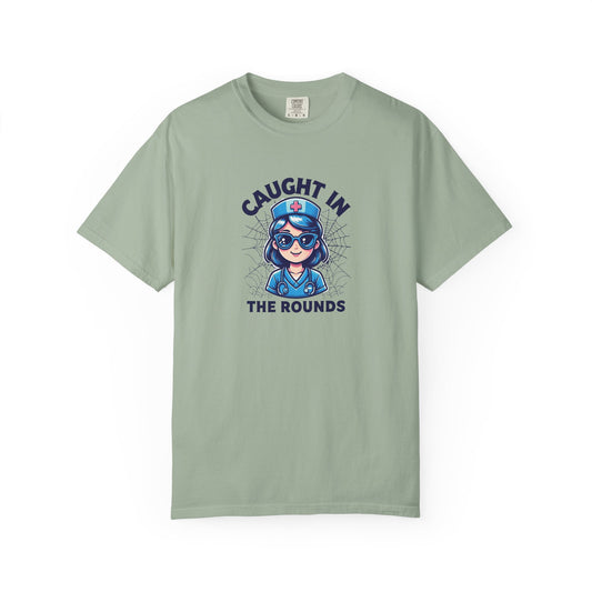 Nurse Humor T-Shirt, Caught in the Rounds Tee, Fun Gift for Healthcare Workers, Medical Apparels for Nurses, Casual Wear, Nursing [...]