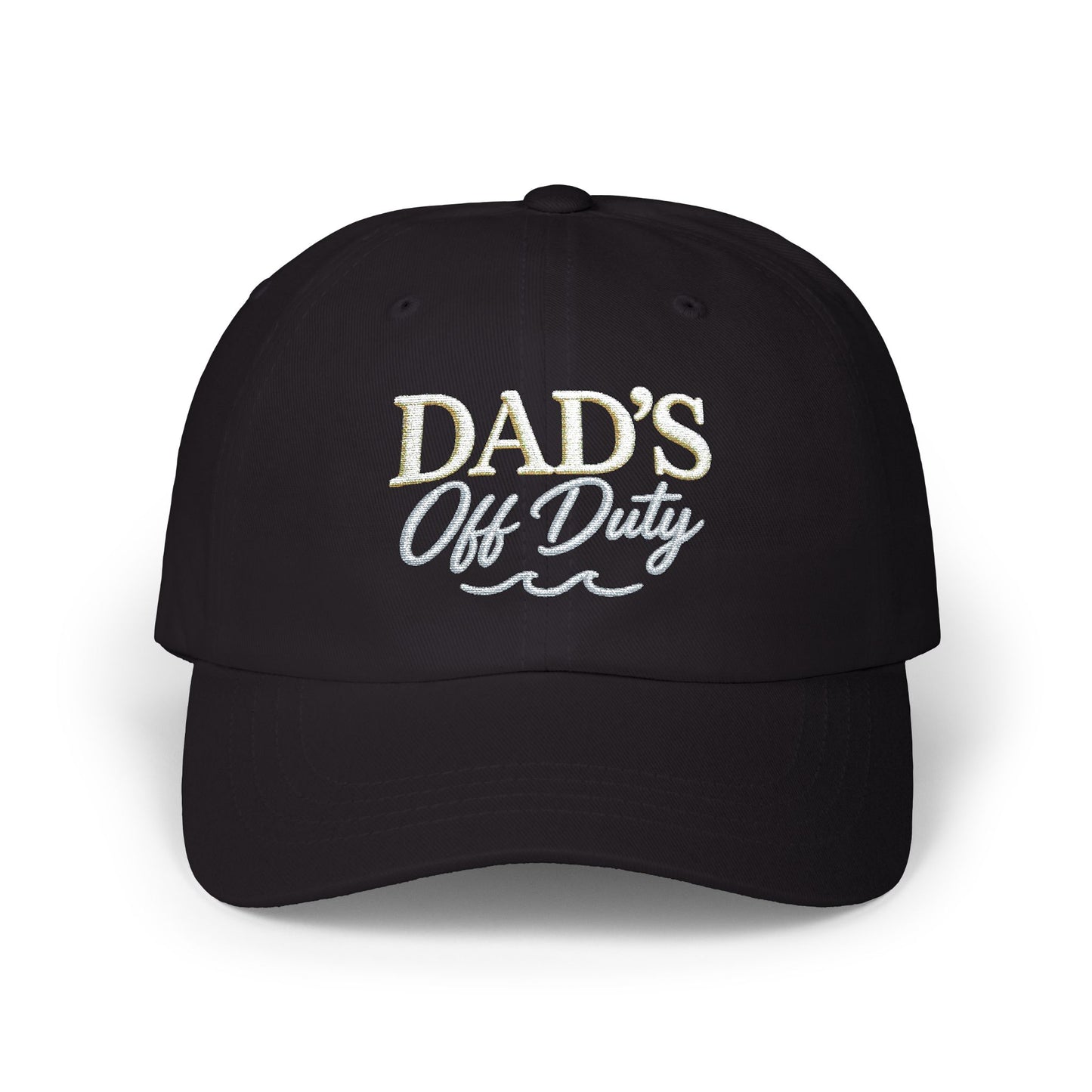 Dad's Off Duty Cap | Embroidered Dad Hat, White Classic Baseball Cap