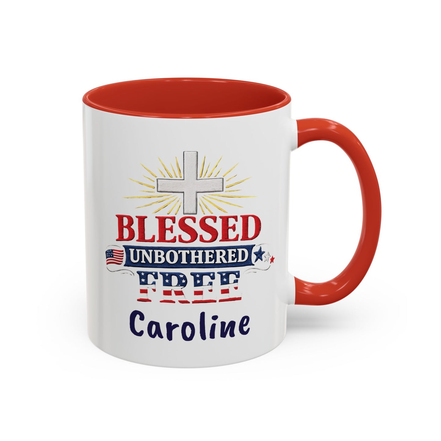 Blessed Unbothered Free, Coffee Mug | Accent Coffee Mug