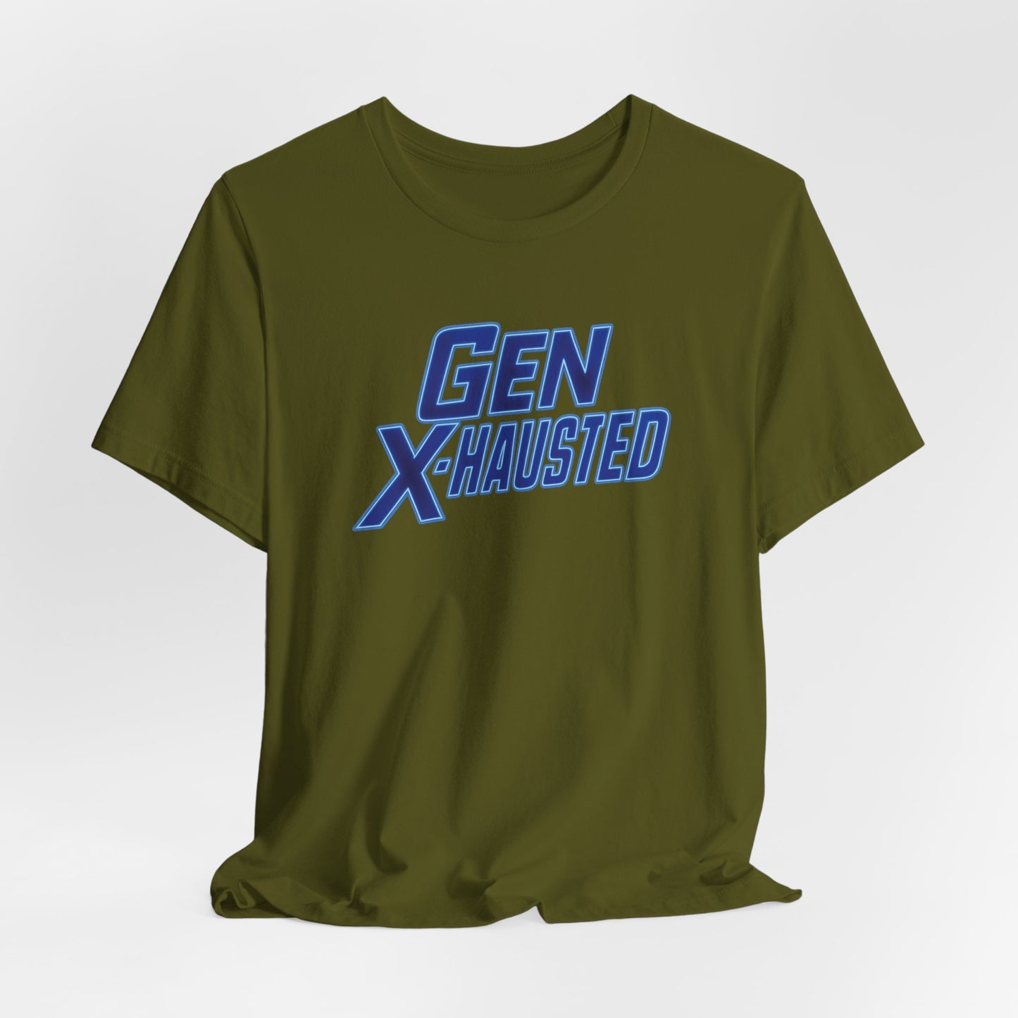 Gen X-Hausted Unisex Tee - Retro Humor Tee, Gift for Gen X, Casual Wear, Trendy Graphic Shirt, Unique Meme Apparel