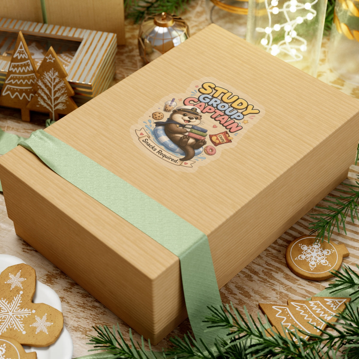 Study Group Captain Sticker | Otter with Snacks Kiss-Cut Sticker