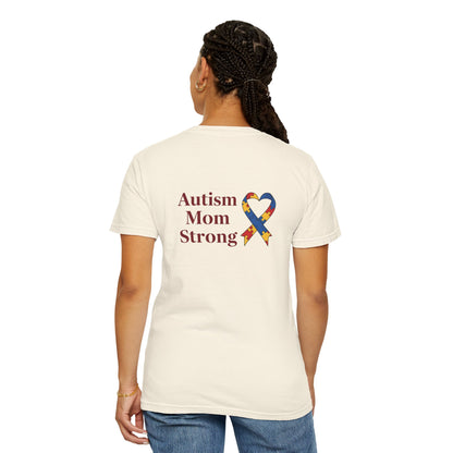 Autism Mom Strong T-shirt | Autism Awareness Puzzle Ribbon
