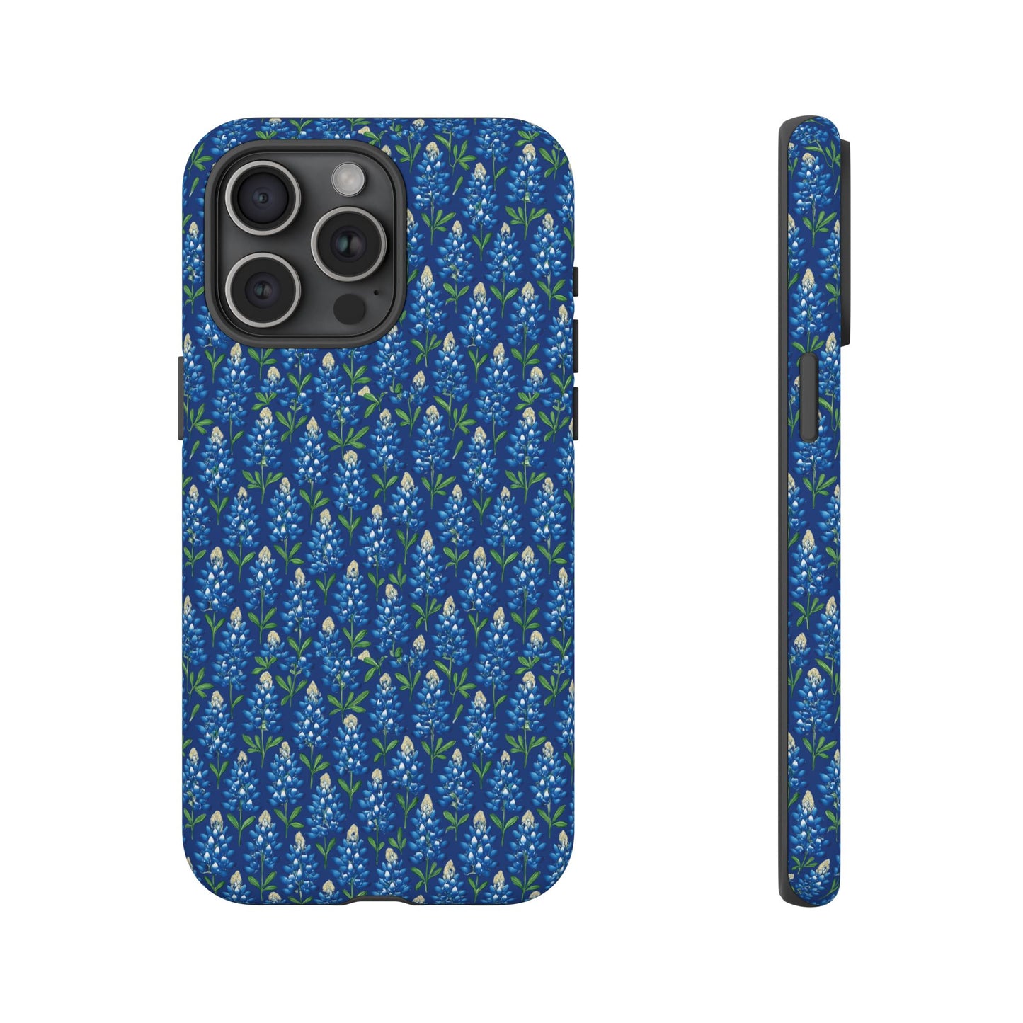 Phone Case, Texas Bluebonnet Tough Case, Navy Floral Phone Cover, Protective iPhone Case, Samsung Galaxy Case, Texas Wildflower Gift
