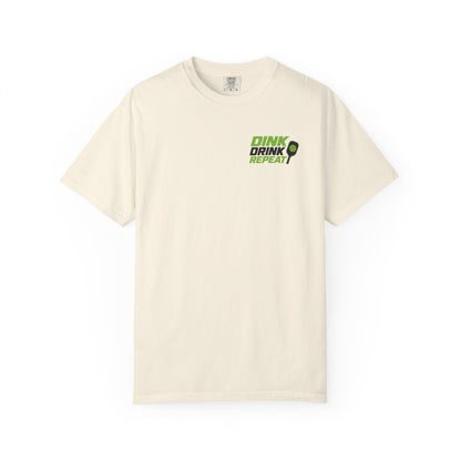 Dink Drink Repeat T-shirt | Pickleball Paddle Graphic