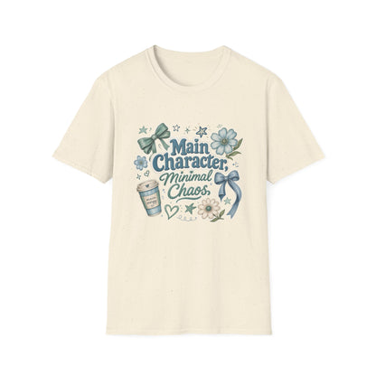 Main Character Minimal Chaos T-Shirt | Floral Bows Stars Design