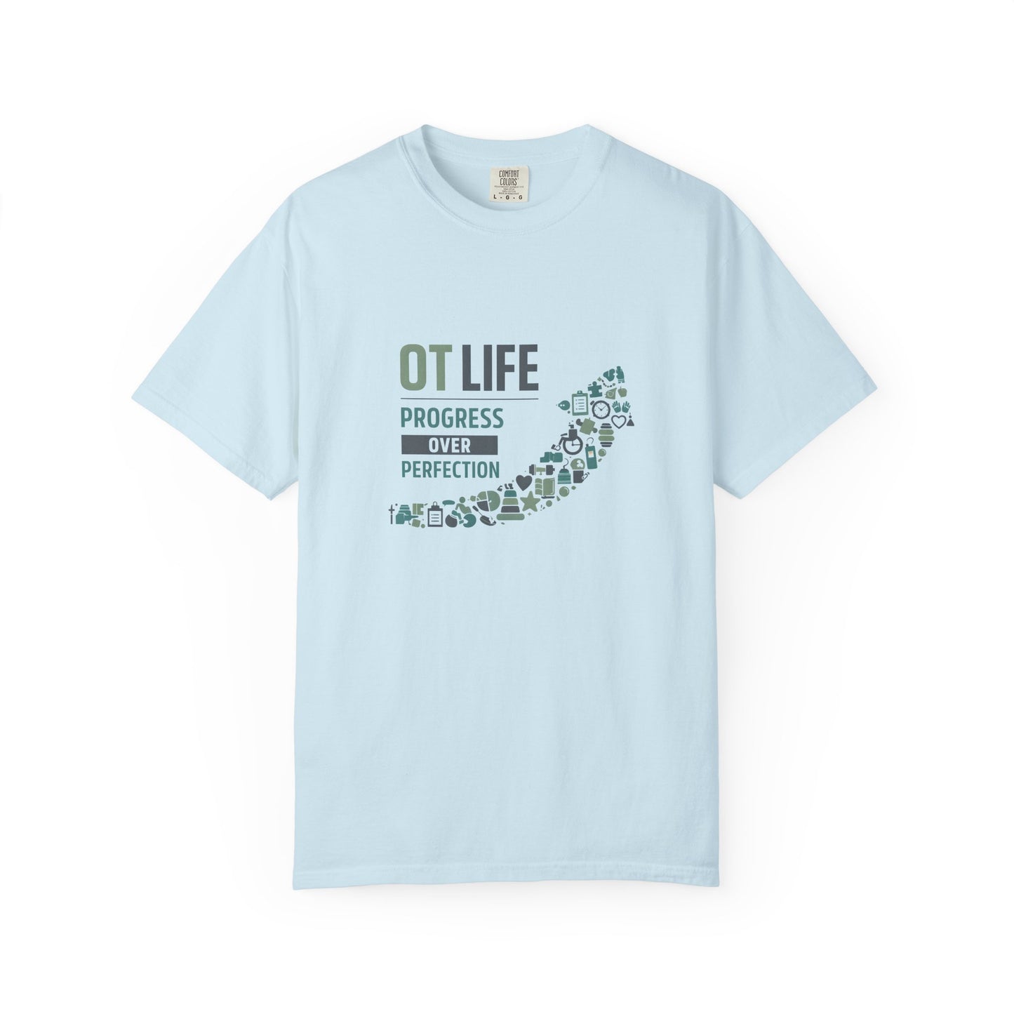 OT Life Progress Over Perfection T-Shirt | Occupational Therapy Arrow Design