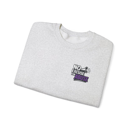 Awareness Sweatshirt - Unisex Heavy Blend™ Crewneck Sweatshirt, Domestic Violence Support Jumper, No Excuse For Abuse