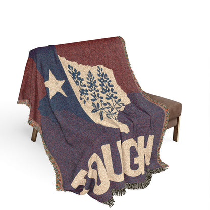 Texas Tough Woven Blanket, Cozy Home Decor, Southwestern Style Throw for Any Occasion, Great Gift for Texans, Picnic Essential