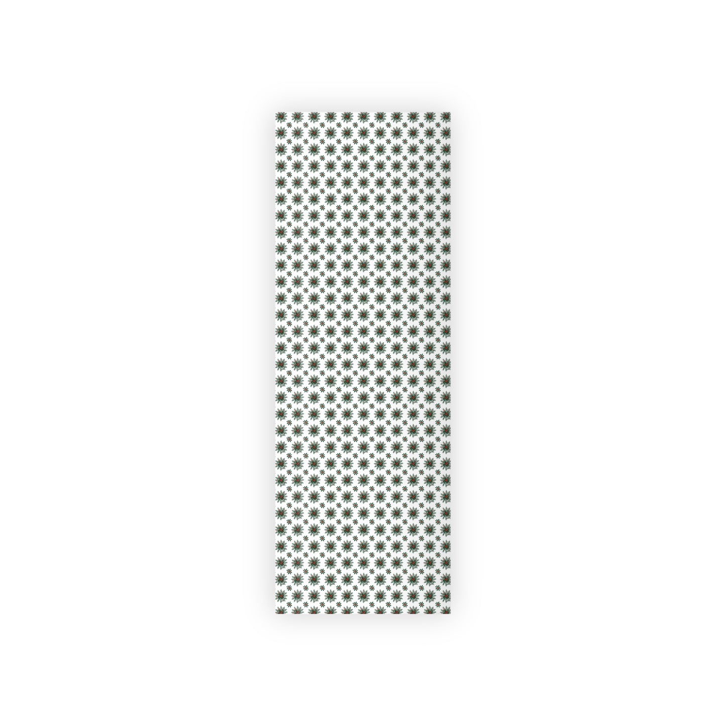 Green Poinsettia Pattern Wrapping Paper Roll | Holiday Floral Gift Wrap