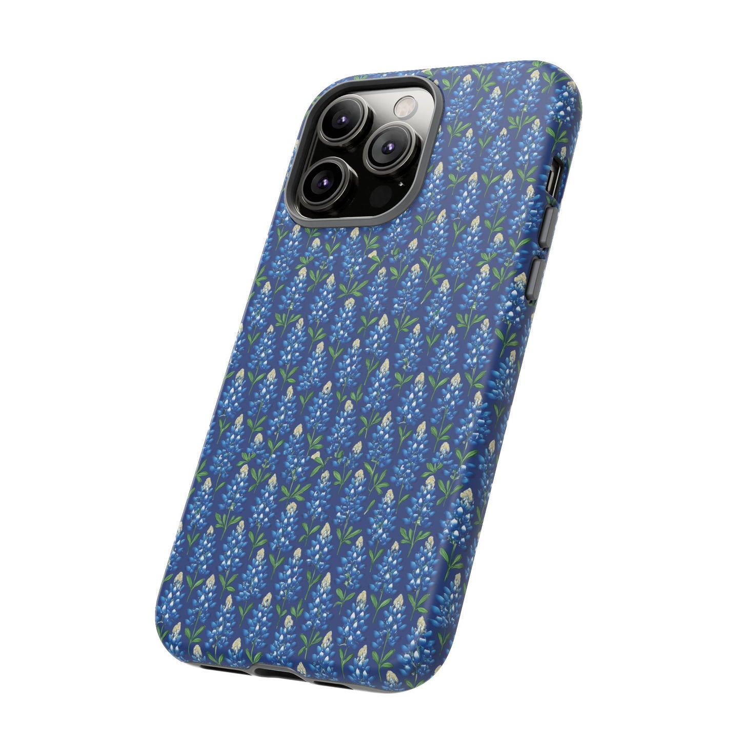 Phone Case, Texas Bluebonnet Tough Case, Navy Floral Phone Cover, Protective iPhone Case, Samsung Galaxy Case, Texas Wildflower Gift