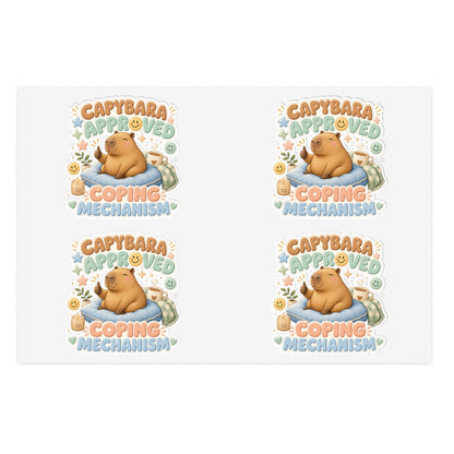 Capybara Approved Coping Mechanism Sticker Sheet | Cute Relaxing Animal Stickers
