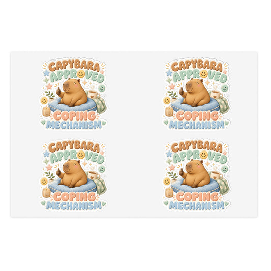 Capybara Approved Coping Mechanism Sticker Sheet | Cute Relaxing Animal Stickers