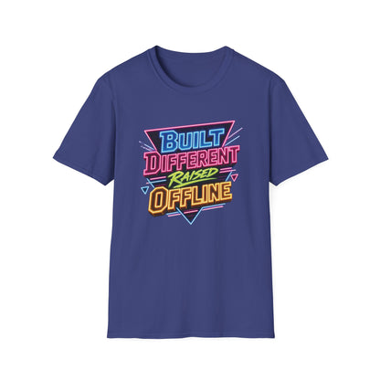 Built Different Raised Offline T-Shirt | Retro 80s Neon Graphic Tee