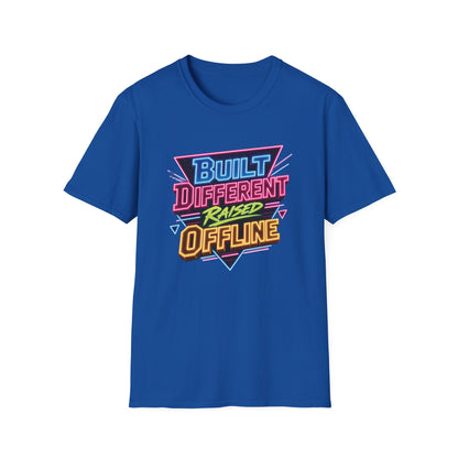 Built Different Raised Offline T-Shirt | Retro 80s Neon Graphic Tee