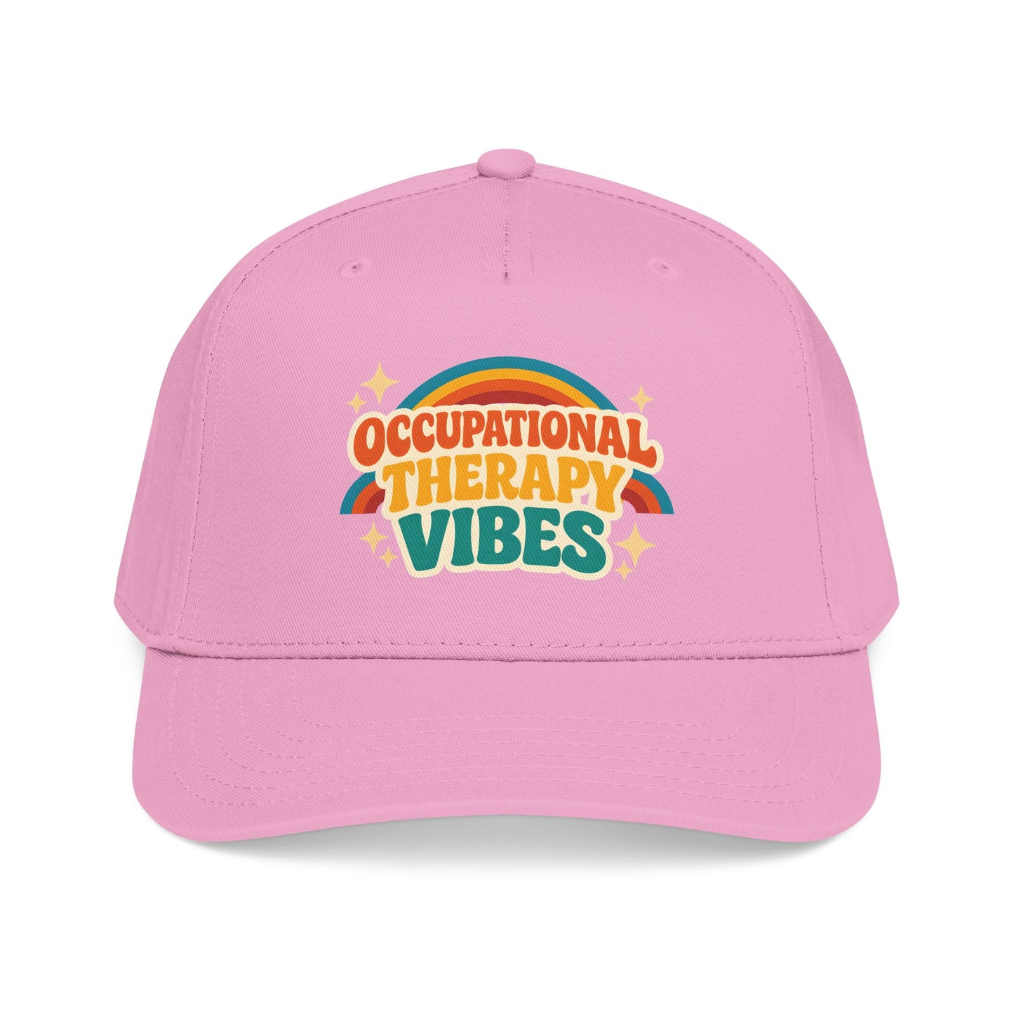 Occupational Therapy Vibes Cap | Retro Rainbow Mid Profile Baseball Cap