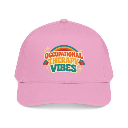 Occupational Therapy Vibes Cap | Retro Rainbow Mid Profile Baseball Cap