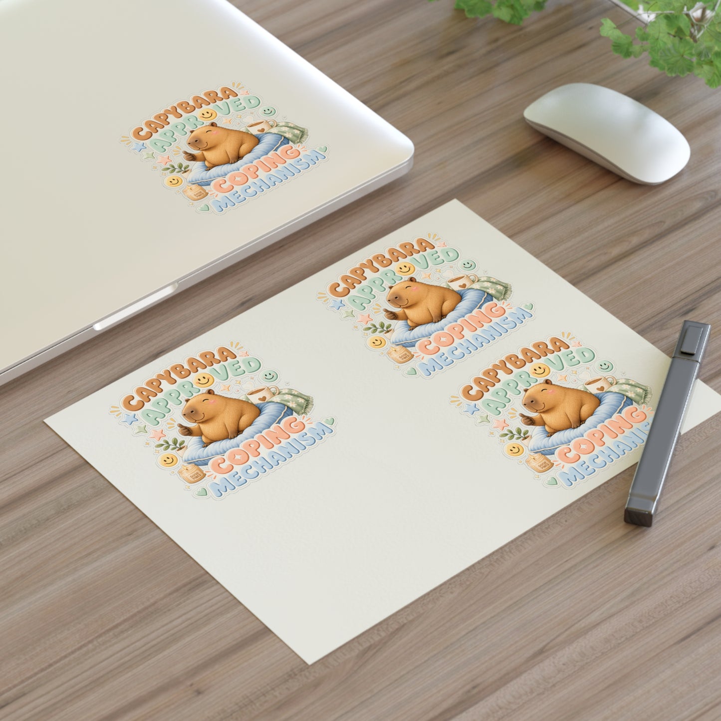 Capybara Approved Coping Mechanism Sticker Sheet | Cute Relaxing Animal Stickers