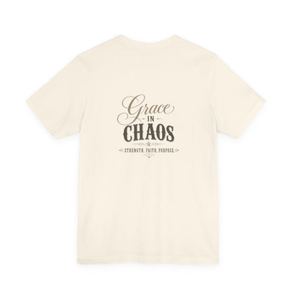 Grace in Chaos Tee | Inspirational scripture typography shirt