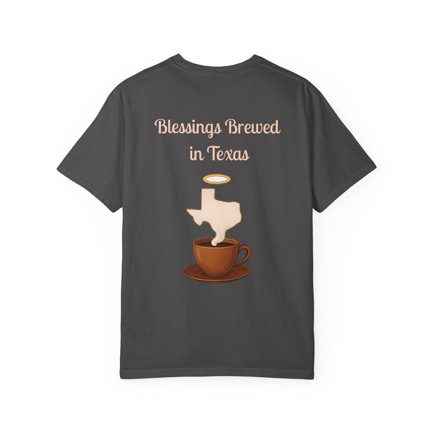Blessings Brewed T-Shirt, Faith-Inspired Tee, Coffee Lover Gift, Texas Pride Apparel, Unisex Casual Wear