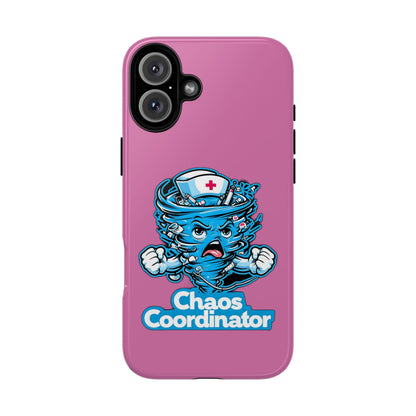 Chaos Coordinator Phone Case, Fun Nurse Gift, Tough Cases for Healthcare Heroes, Unique Cell Phone Cover, Funny Medical Humor/ Pink