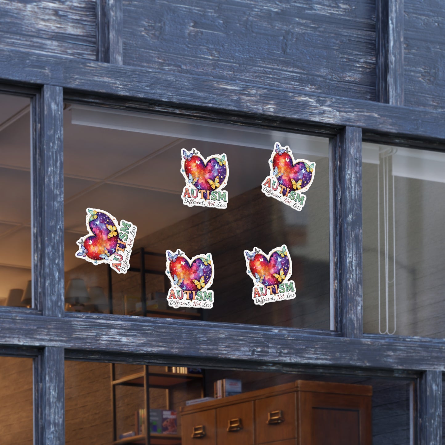 Autism Puzzle Heart Sticker Sheet Bundle, 5pcs | Different Not Less