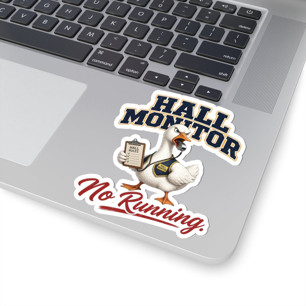 Hall Monitor Goose No Running Sticker | Kiss-Cut Sticker