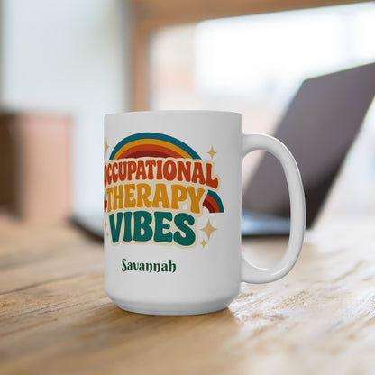 Occupational Therapy Vibes Retro Personalized Mug