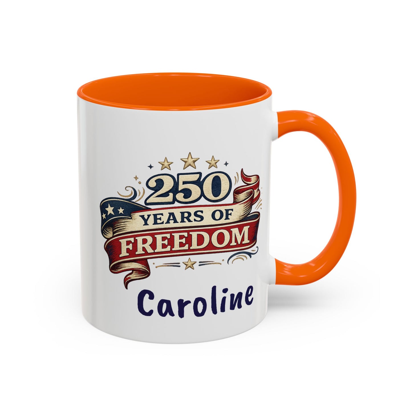 250 Years of Freedom Coffee Mug | Personalized Name - America 250th Anniversary, Semiquincentennial, Patriotic Gift, Heritage Celebration
