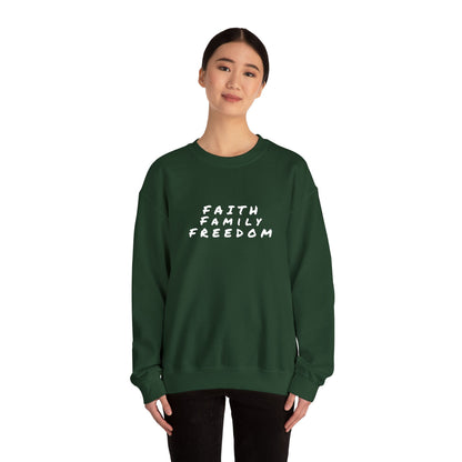 Faith Family Freedom Sweatshirt, Religious Pullover Jumper, Christian Crewneck, Inspirational Sweatshirt, Unisex Religious Shirt, Faith