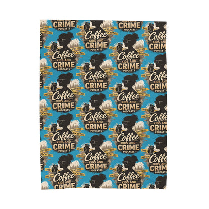 Coffee and Crime Podcast Velveteen Plush Blanket for Mom | True Crime Coffee Pattern
