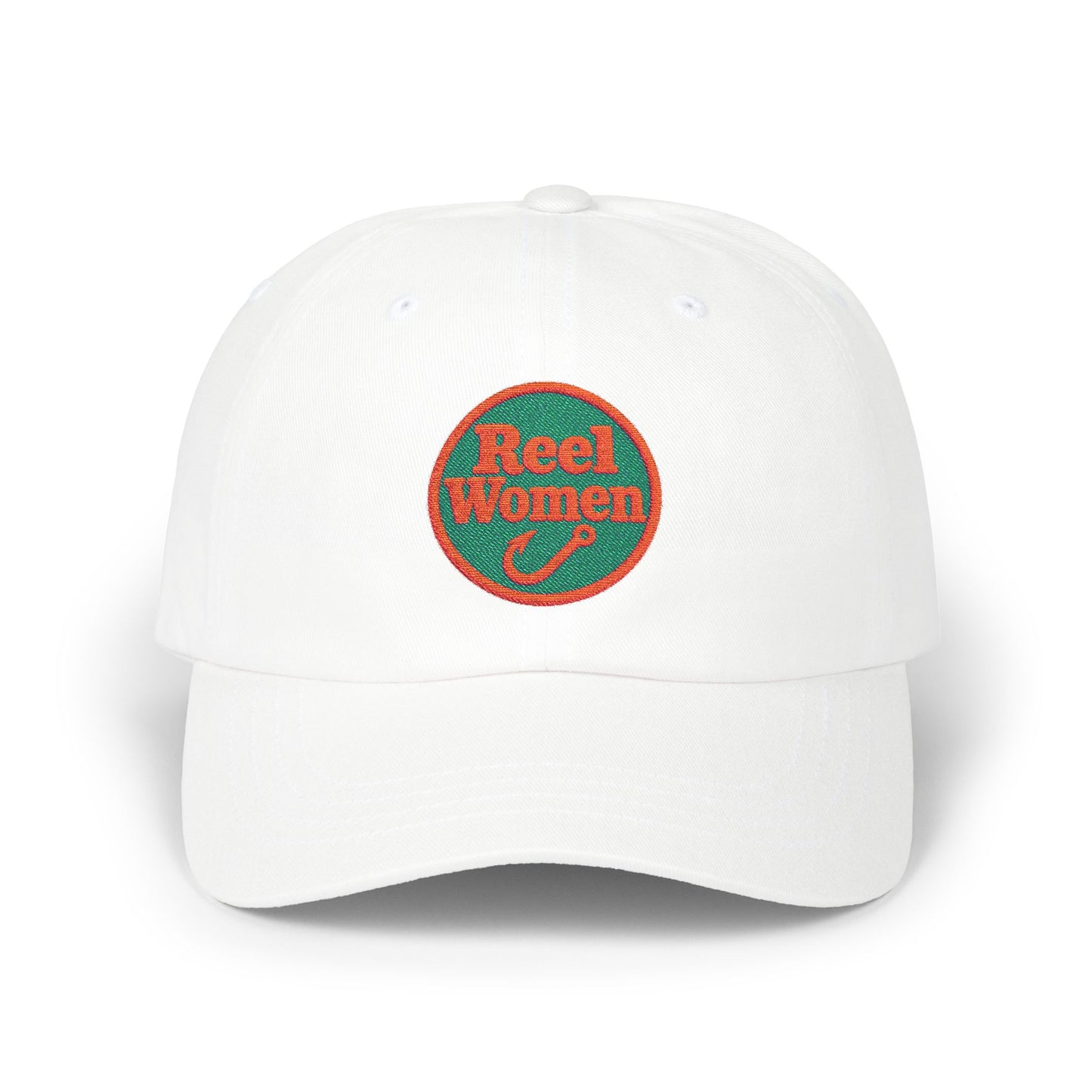 Reel Women embroidered logo Dad Cap | Baseball Hat, Fishing Theme