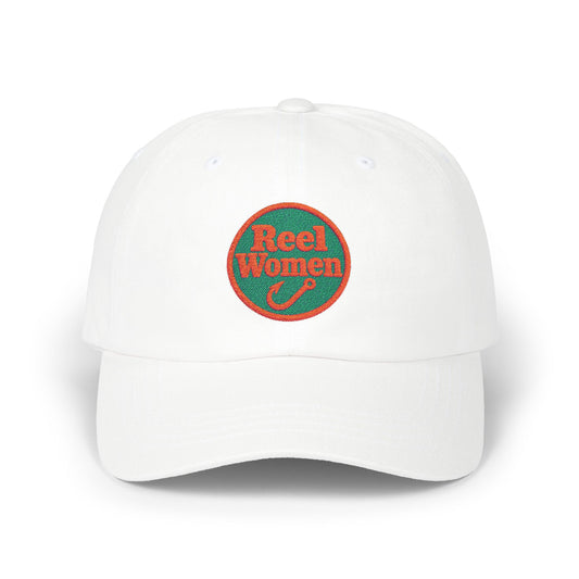 Reel Women embroidered logo Dad Cap | Baseball Hat, Fishing Theme