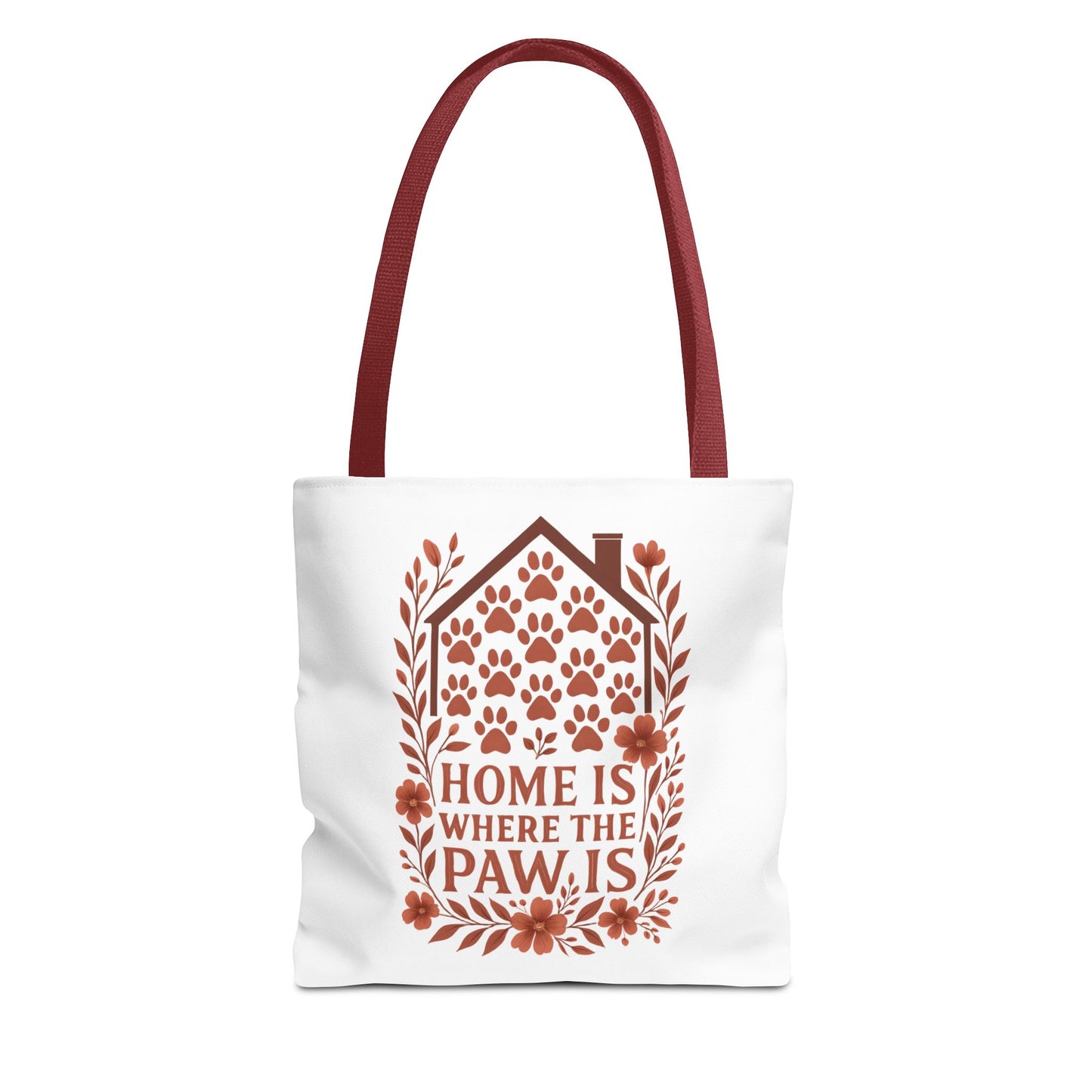 Home is Where the Paw Is Tote Bag | Pet Lover Gift, Floral Design, Animal Lover Accessory, Eco-Friendly Shopping Bag, Dog Mom Tote