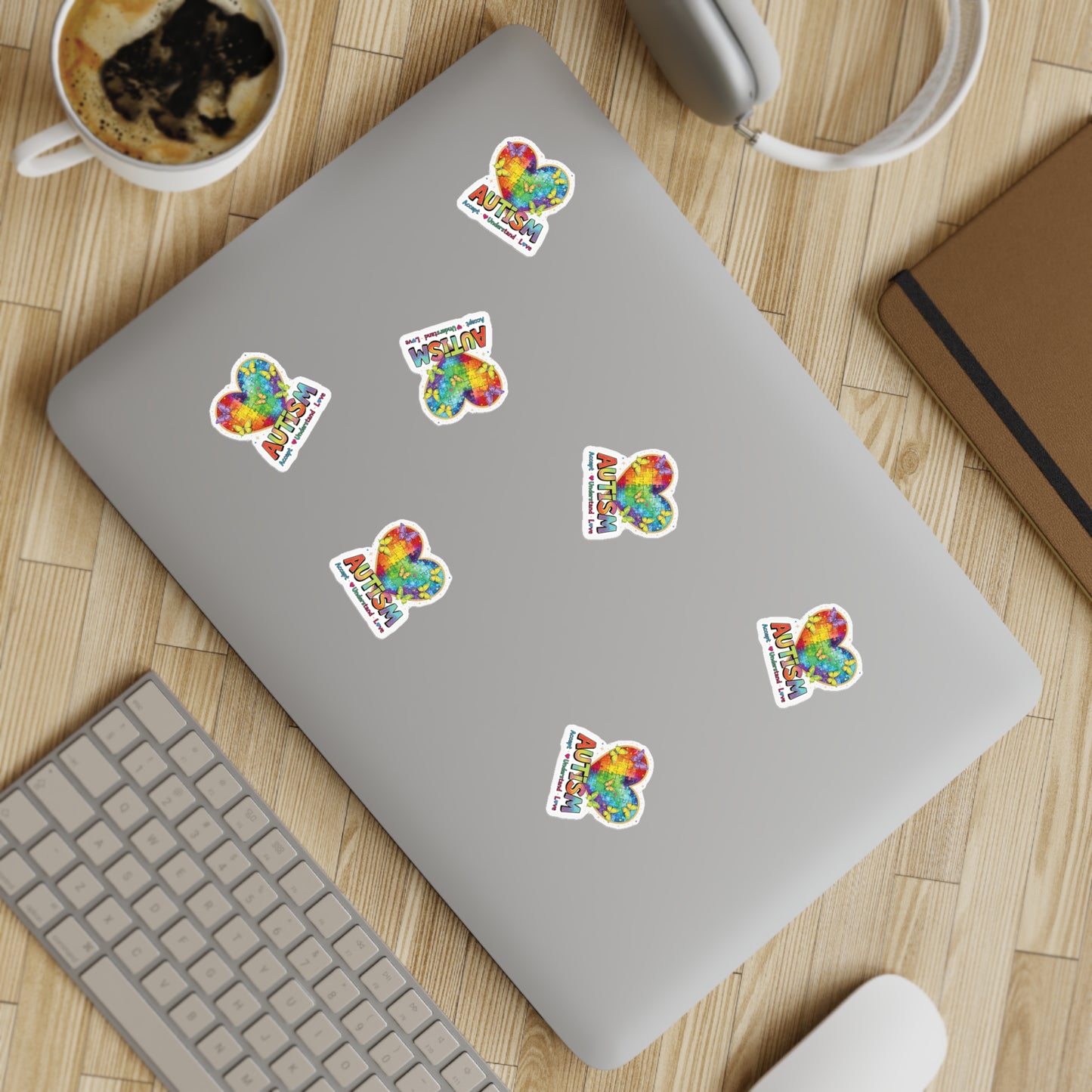 Autism Puzzle Heart Sticker Sheet Bundle, Sticker