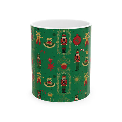 Nutcracker Pattern Mug | Christmas Ceramic Mug, 11oz or 15oz